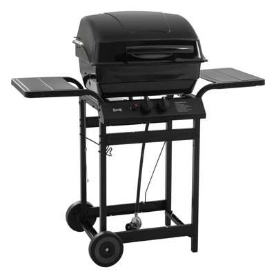Feasto 2-burner Propane Gas Grill With 26,500 Btu Cooking Power, Porcelain-enamel Main Body And Lid, Propane Bbq Grill With Side Tables For Food Prep, Perfect For Patio, Backyard, Poolside Gatherings