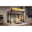 Structure de lit simple de taille mezzanine avec tablettes de rangement et panneau perforé, lit mezzanine en métal avec ports USB et lumières DEL, sécuritaire et robuste-130807501