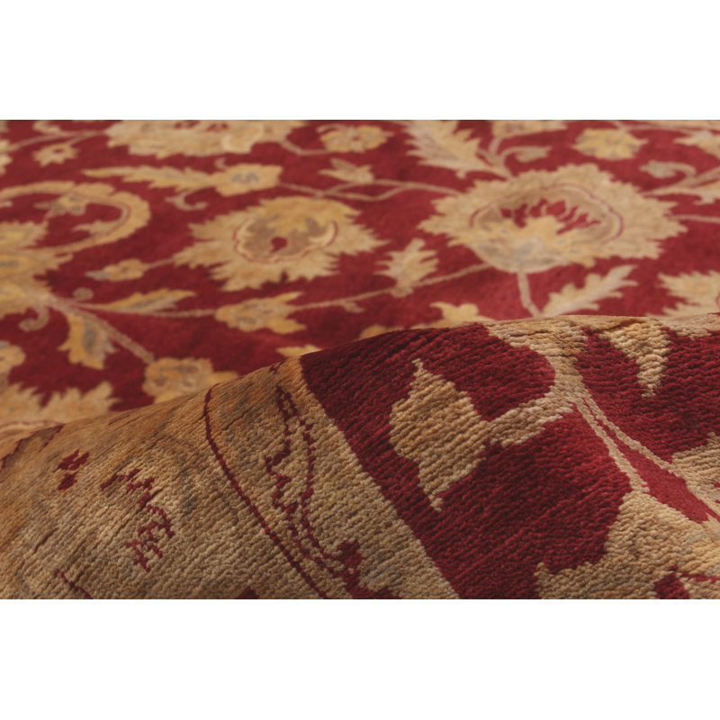 Tapis en laine rouge/brun 6 pi x 9 pi 7 po one-of-kind à la main noué la Kali