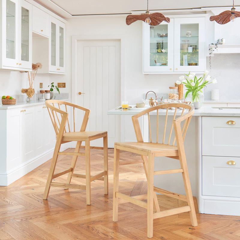 Classic  Bar Stools - Set of 2, Oak