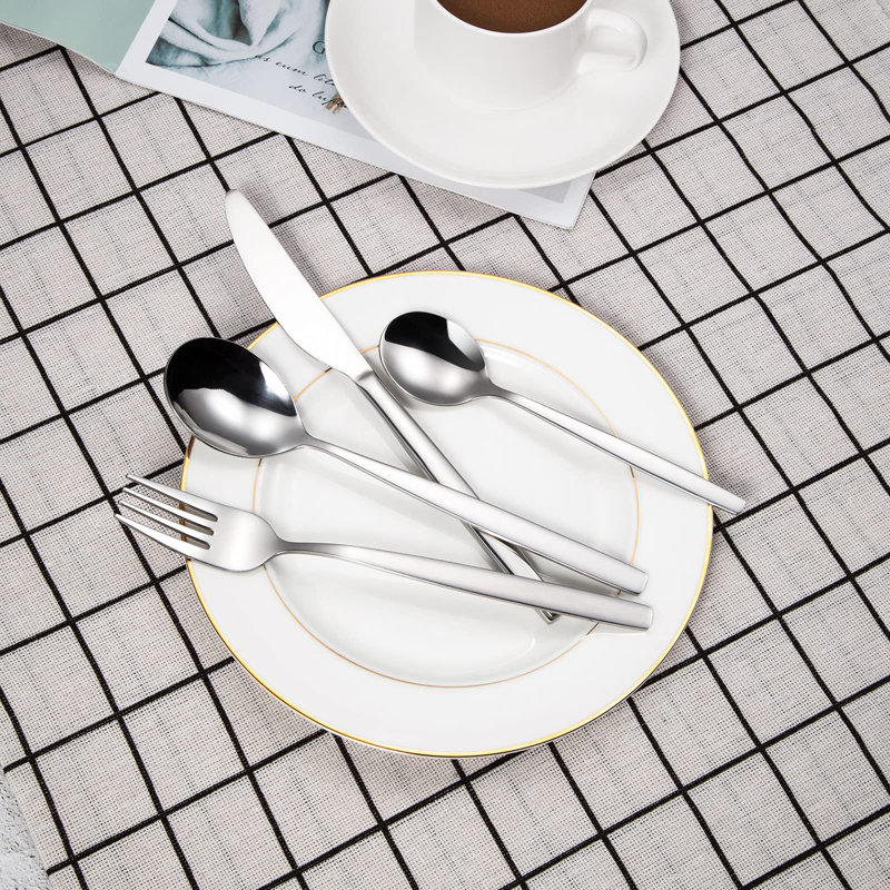 Ensemble de couverts en acier inoxydable durable - ensemble de 3 couverts de 30 pièces - couverts allant au lave-vaisselle - ensemble complet d'ustensiles de table pour la cuisine