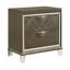 Table de chevet 2 tiroirs champagne foncé