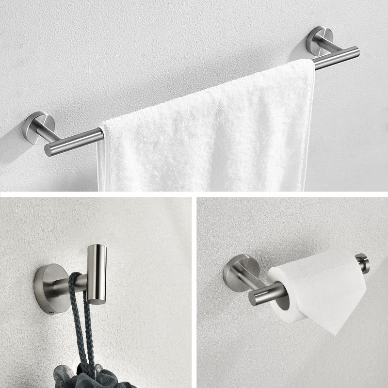 6 Piece Bathroom Hardware Set, Brushed Nickel
