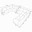 Canapé modulaire en U 161,9 pouces 9 sièges sans assemblage-1315495282-1315495295