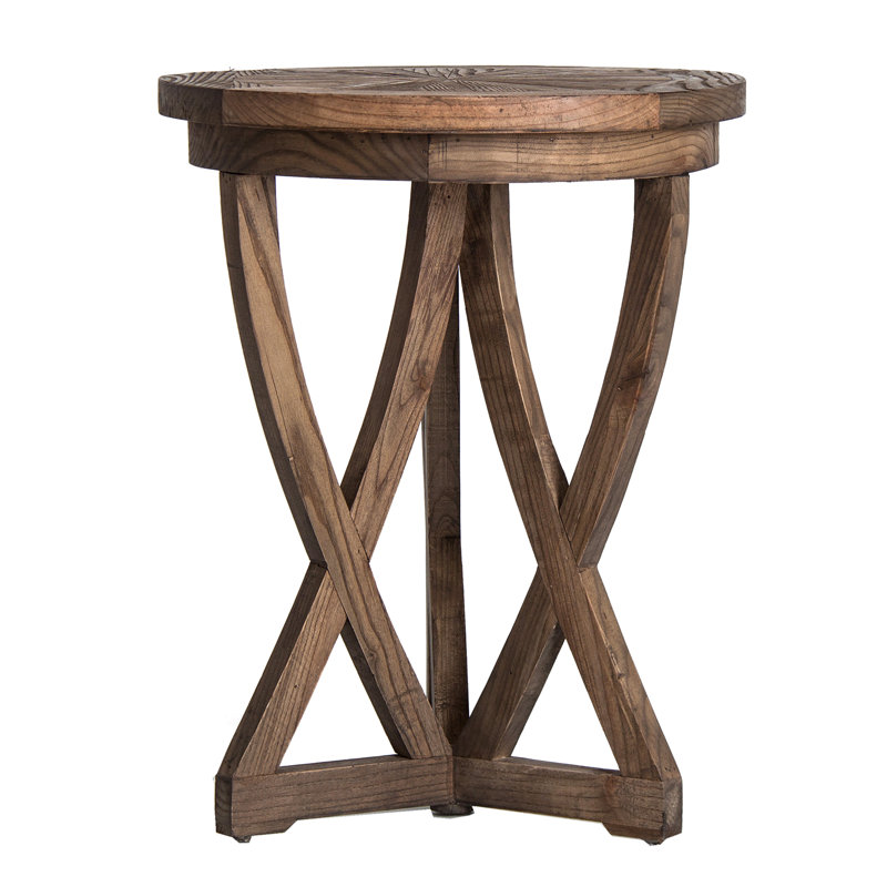 Chirlwe Solid Wood Pedestal End Table