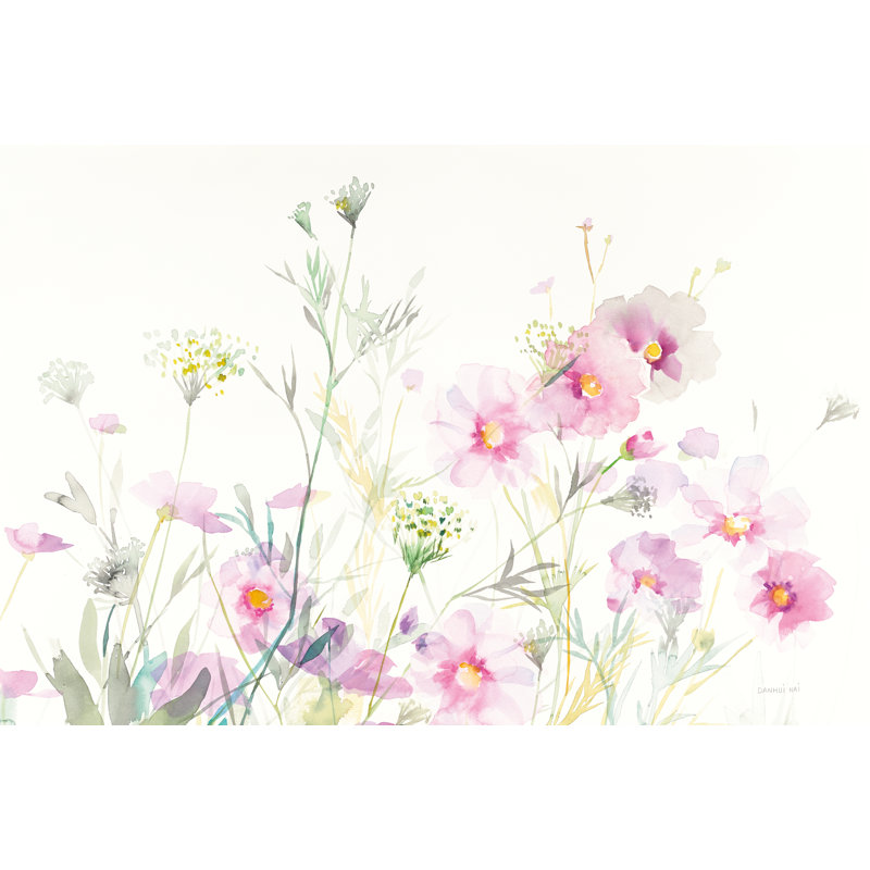 Queen Annes Lace And Cosmos On White - Wrapped Canvas Painting, 20cm H x 30cm W x 3.8cm D