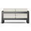 Causeuse, finition noire avec coussin beige