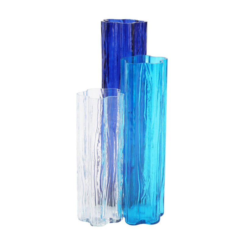 Flora Handmade Glass Table Vase, Blue