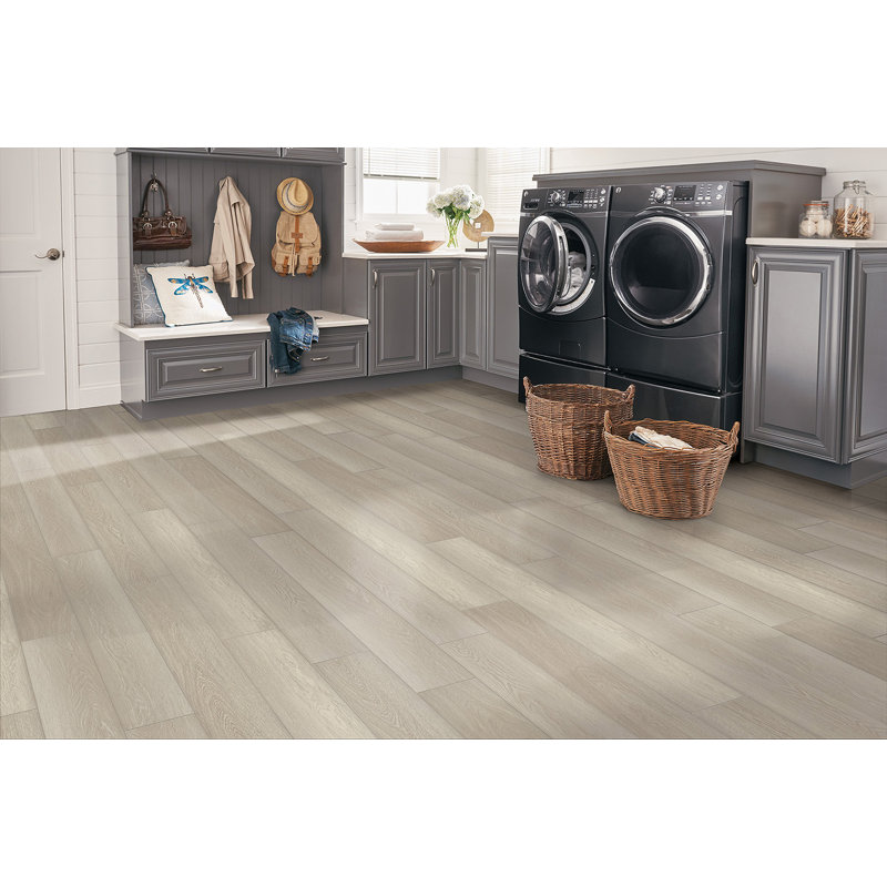 Planche de vinyle de luxe en chêne de 7 po x 60 po x 6 po WaterTek, Oasis