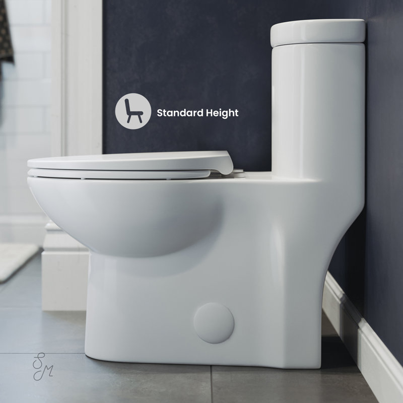 Sublime One-Piece Elongated Toilet Dual-Flush 1.1/1.6 gpf, Glossy White, Top