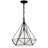 18'' 1-Light Down Pendant with Black Finish – For Dining Room, Kitchen, Hallway – E26 LED Compatible – Geometric Open Frame with Modern Architectural Style-1652419076