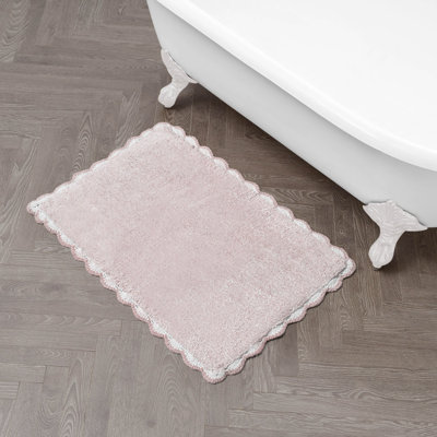 Laura Ashley Heathered Crochet Border Bath Rug 1-Piece