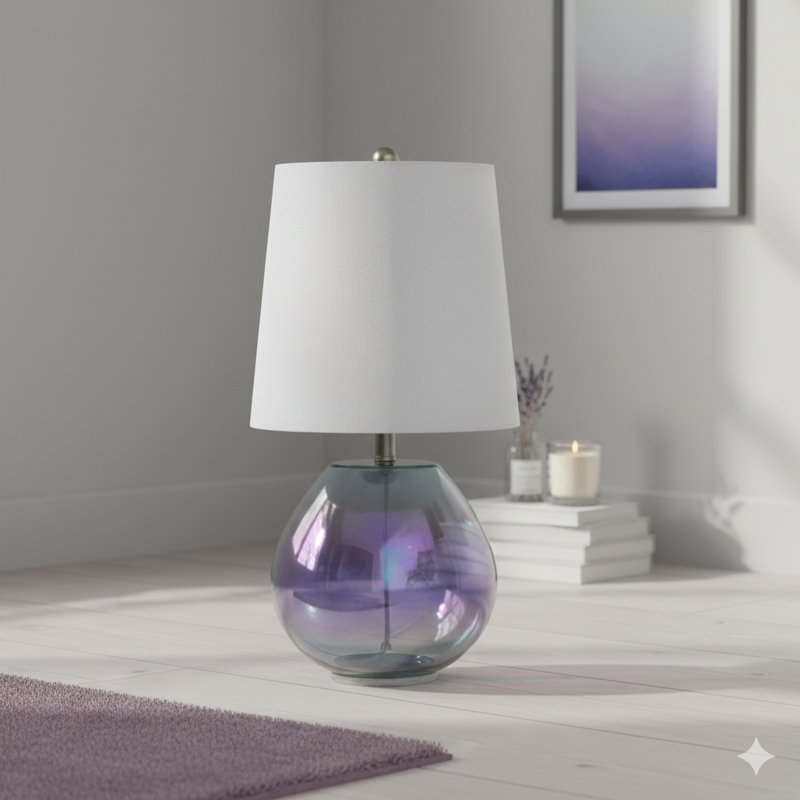 Lampe de table en verre