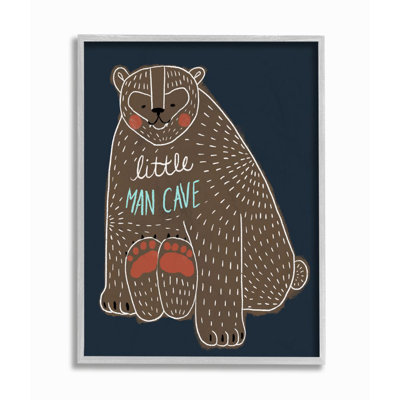 « little man cave ours drawing kids design » par daphné polselli, reproduction d’art