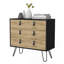 Commode 3 tiroirs noire et macadamia