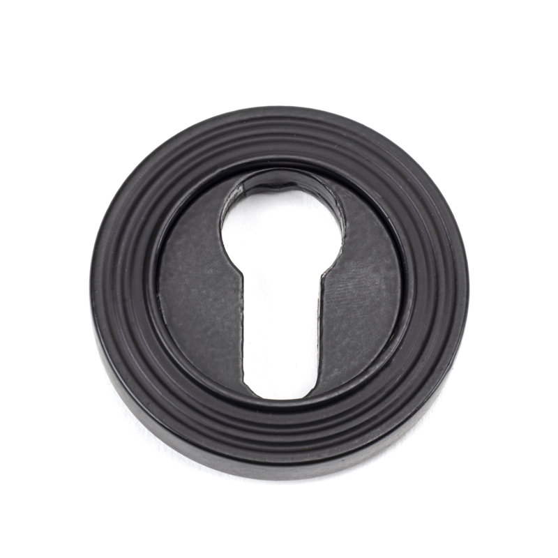 Concealed, Beehive Escutcheon 3 Piece Door Accessory Set, Matt Black