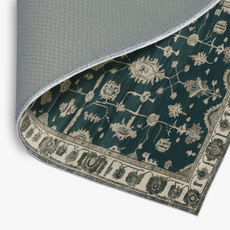 Overdyed Green Indoor and Outdoor Area Rug, Rectangle 4' x 6'