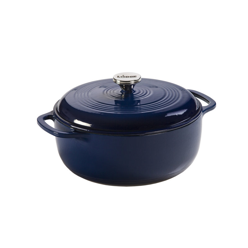 Indigo Enameled Cast Iron 6 Quart Dutch Oven