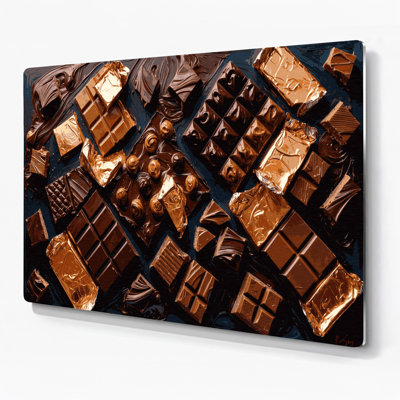 Desserts Chocolate Bars Brown Metal Wall Art