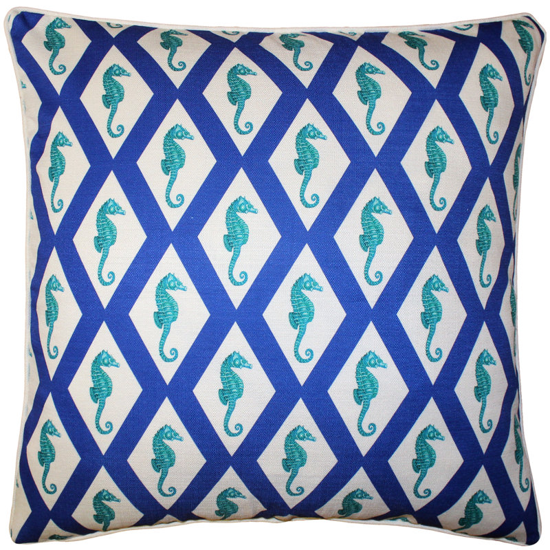 Capri Geometric Reversible Throw Pillow, 20" H x 20" W x 6" D, Blue