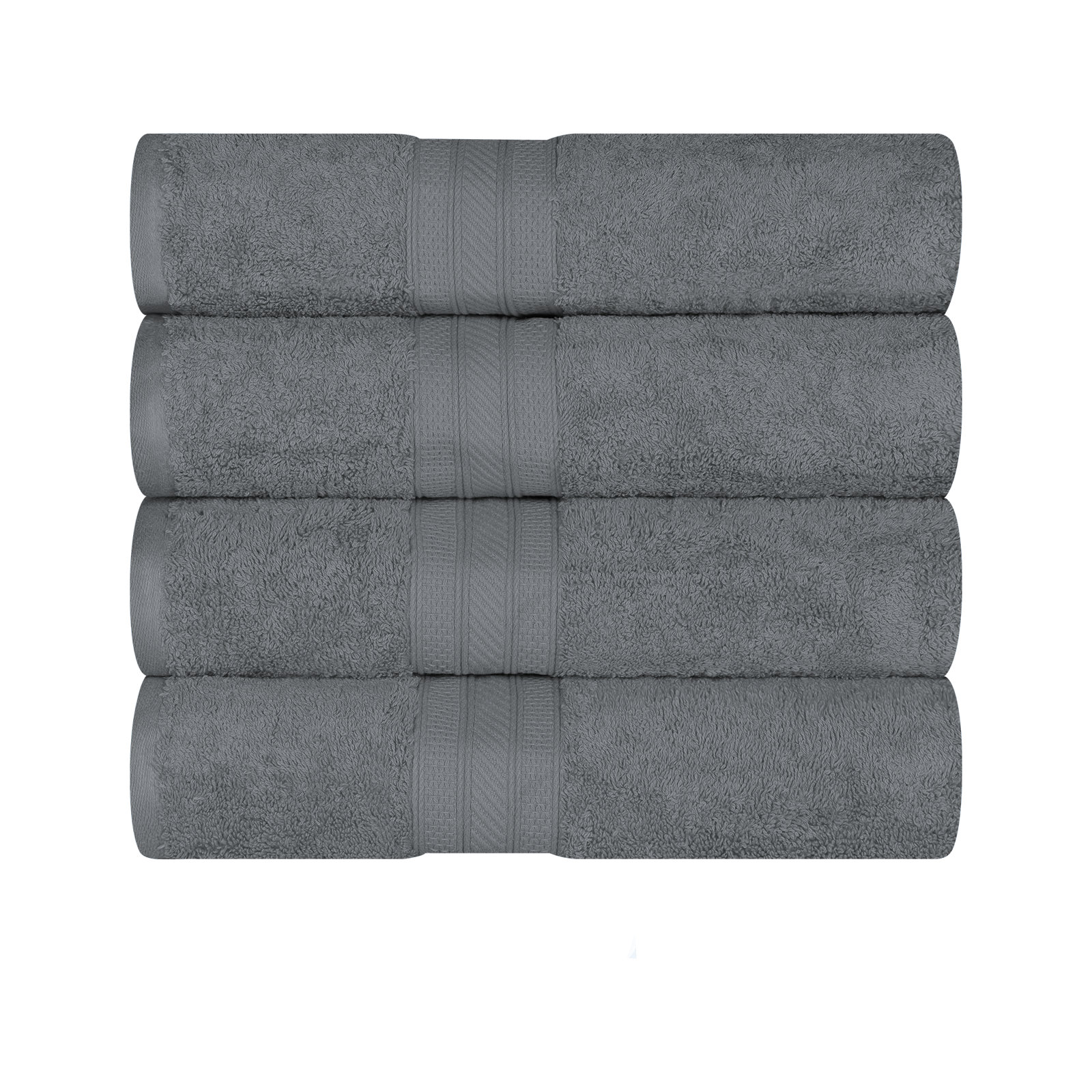 4-Piece Cotton Bath Towel Set, Gray