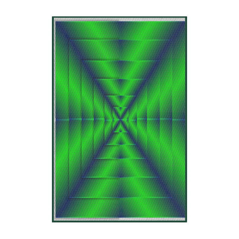 Vert Tapis décoratif, Rectangle 5 pi x 7 pi