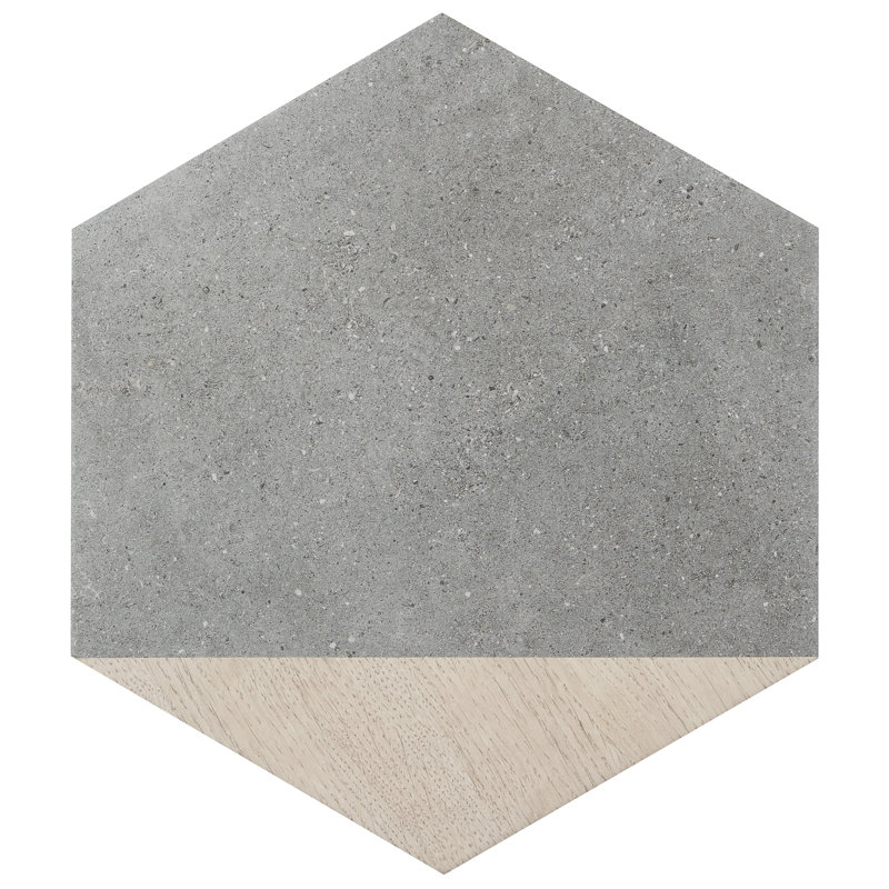 Arbor Hex 13" x 14.5" Porcelain Wood Look Wall & Floor Tile (10.51 Sq. Ft. / Case), Graphite