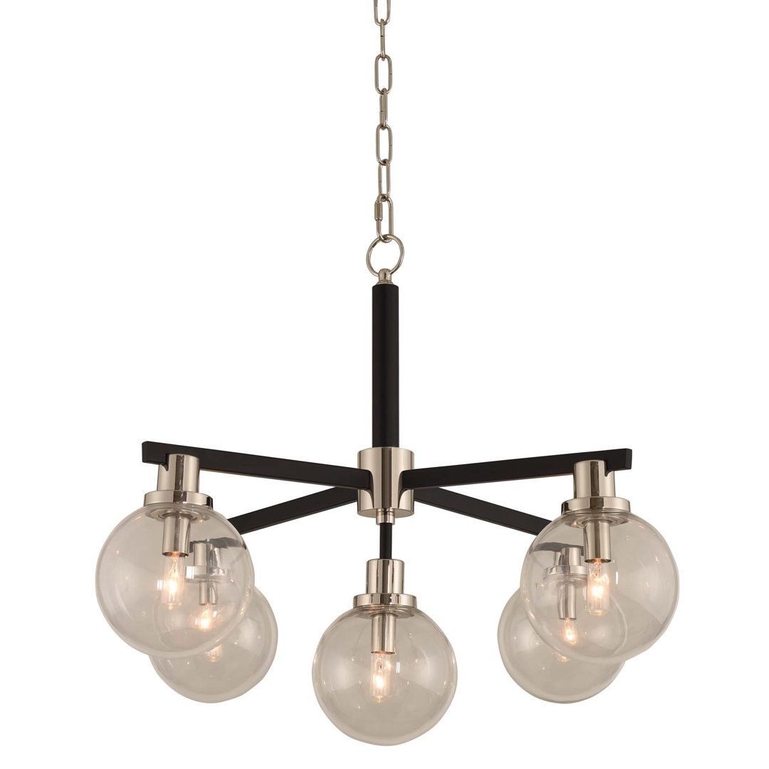 5 - Light Steel Dimmable Sputnik Sphere Chandelier George Oliver 
