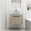 Ensemble de coiffeuse flottante 24 po avec vasque en céramique, coiffeuse murale en chêne blanc avec porte
