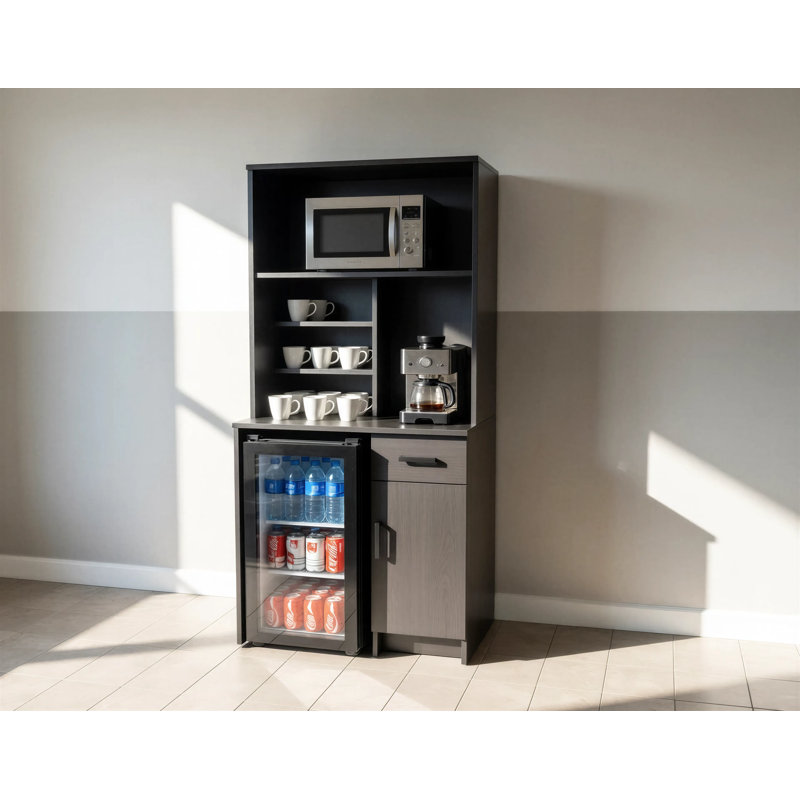 Bureau pour salle de pause café - Armoire / bar à rafraîchissements, Silhouette