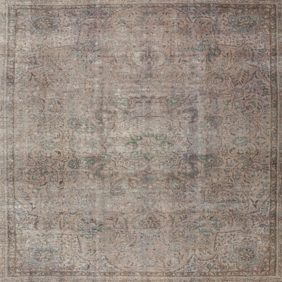 Tapis oriental brun / vert / gris