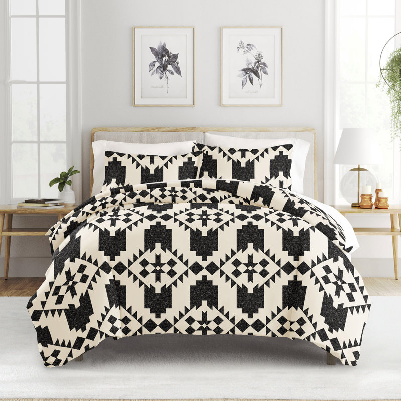 Gray Adobe Diamond Print Reversible Full/Queen Duvet Cover Set