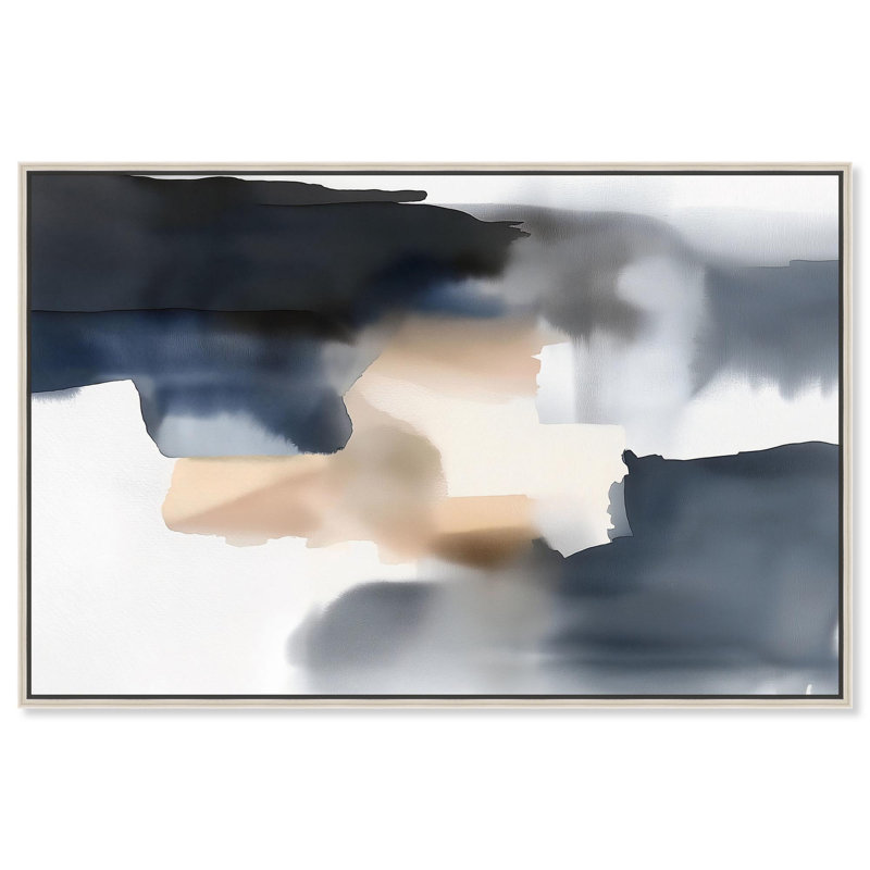 Art abstrait sur toile Twilight Layers par Art Remedy, Cadre argenté, H 31 po x l 46 po