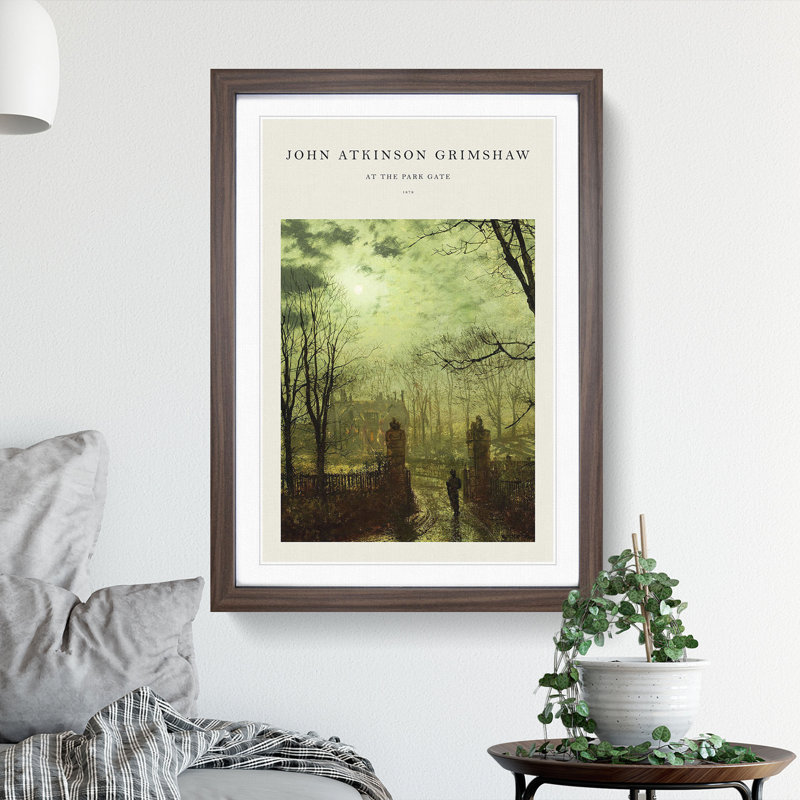 At the Park Gate by John Atkinson Grimshaw - Picture Frame Graphic Art, 48cm H x 36cm W x 2cm D, Walnut Framed