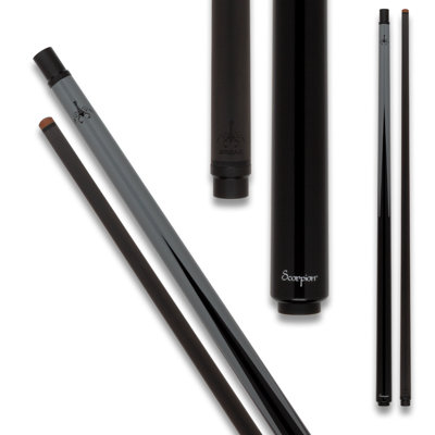 Scorpion SCOCBK Carbon Fiber Sneaky-Pete Break Cue - Grey W/ Black Points - 21oz