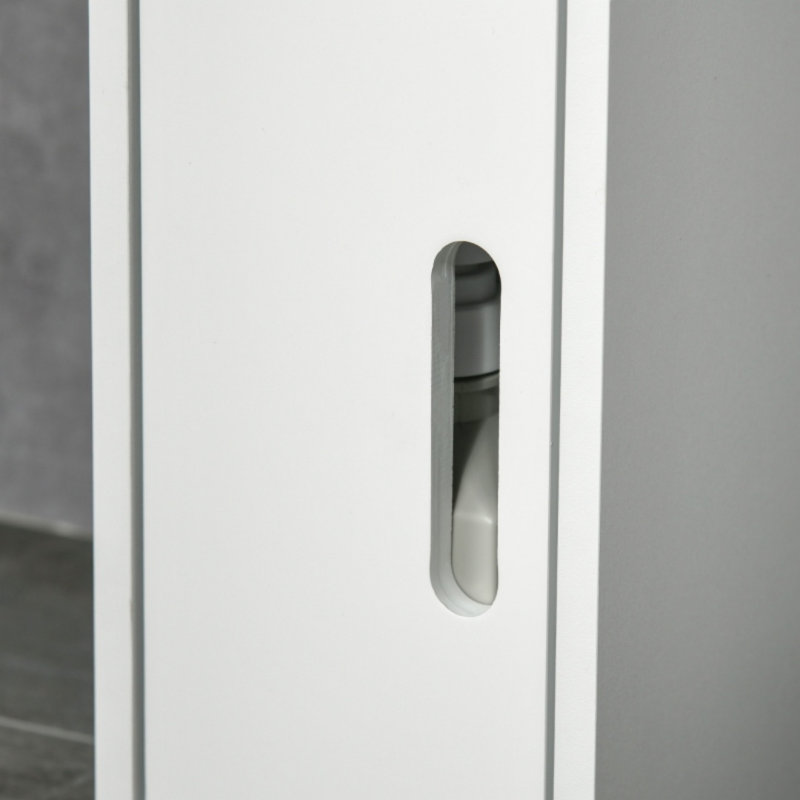 Engineered Wood Freestanding Bathroom Cabinet, White