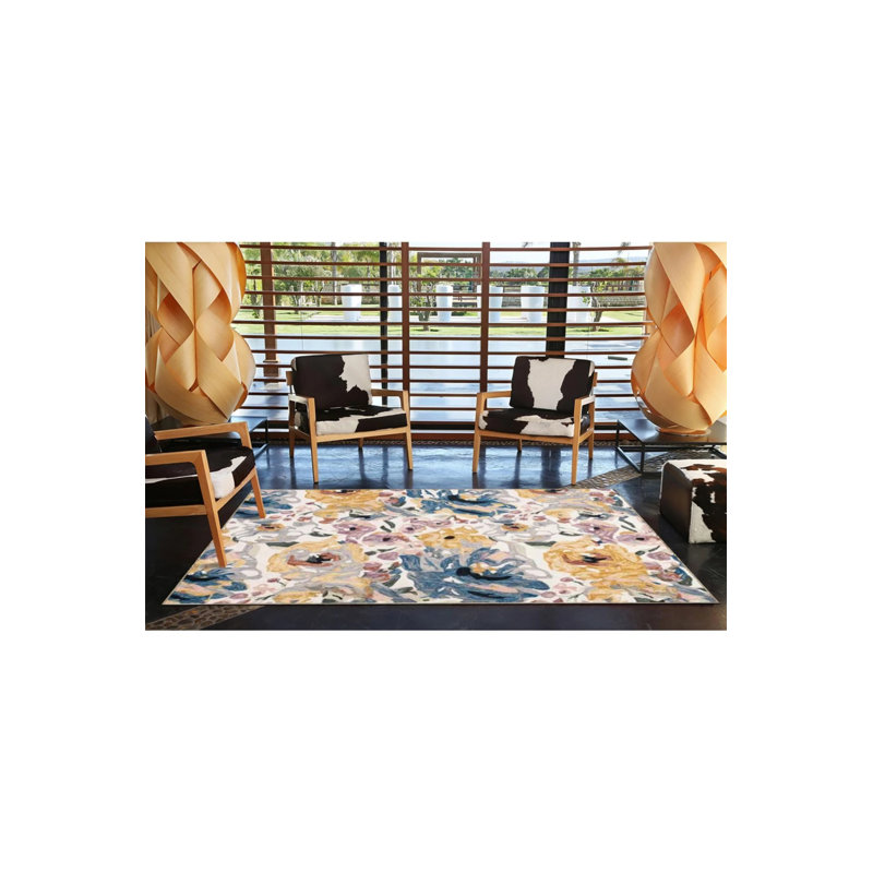 Tapis lavable pistolet tissé pastel, Rectangle 2 pi 4 po x 4 pi