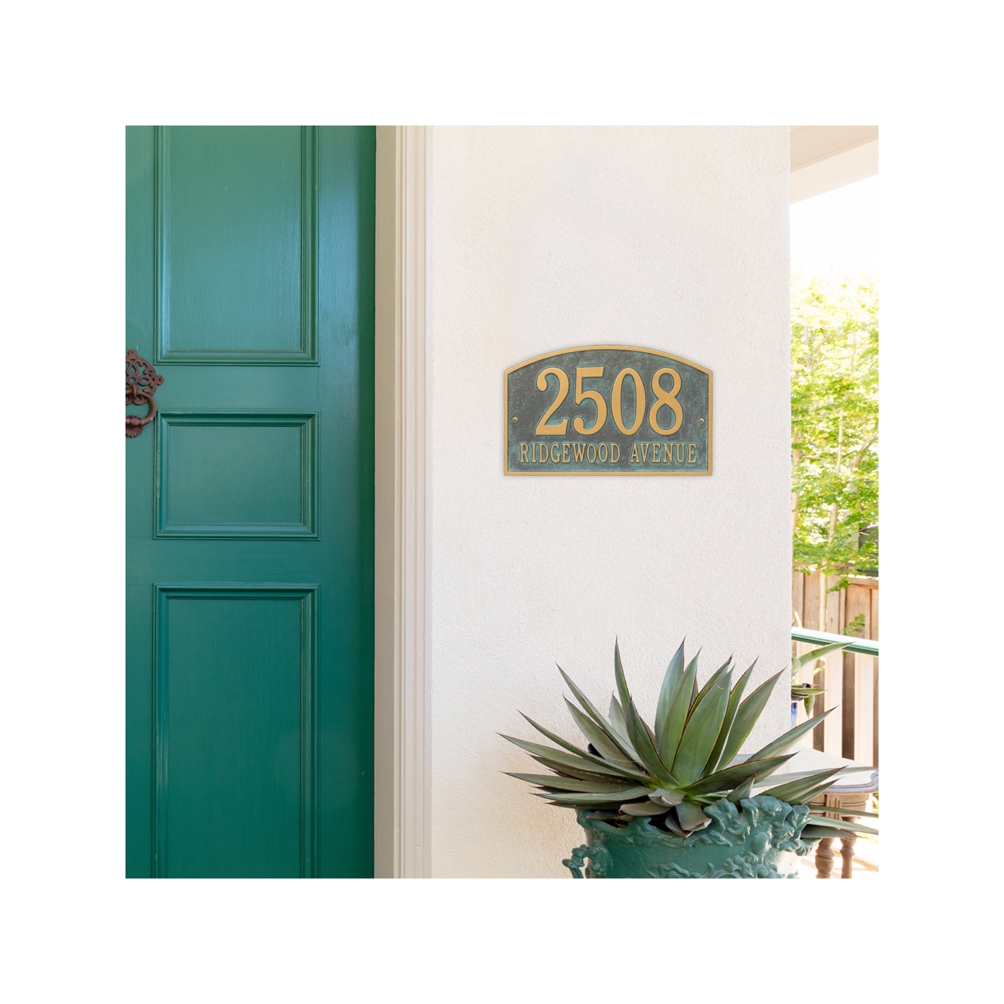 Legacy 2-Line Wall Address Plaque, Bronze Verdigris, Yes