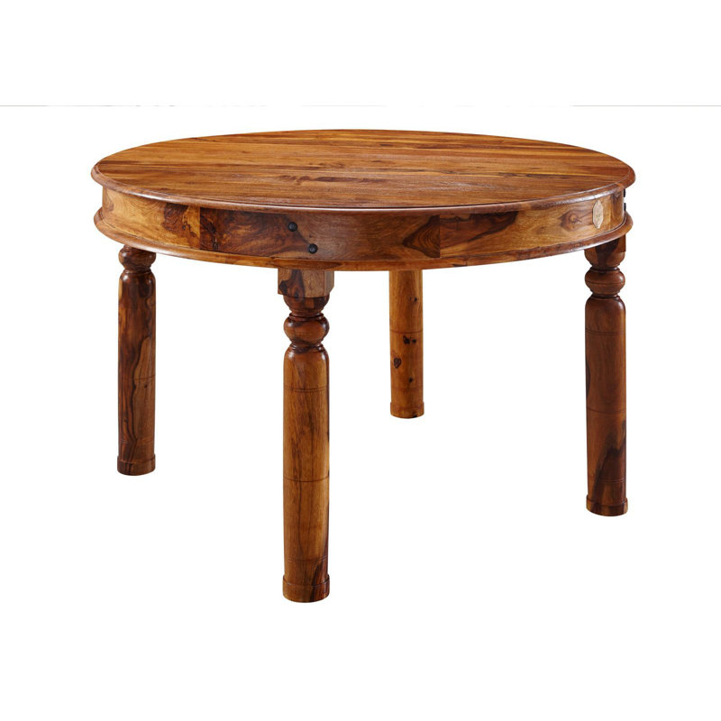 Oxford Acacia Round Solid Wood Top Dining Table, H76 x L120 x W120cm, Honey