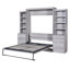 Lit double gris avec tablettes et tiroirs de rangement polyvalents - Stable et fonctionnel dans de nombreuses options de construction robuste et efficace