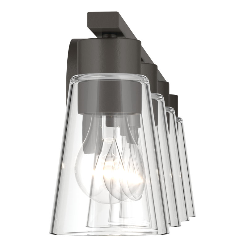 Éclairage pour salle de bain 4 lumières avec verre transparent 31,25 po Stamos, Clear, Bronze vieilli, 4