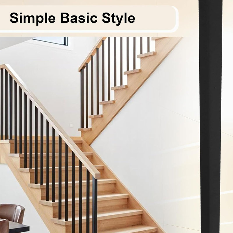 30‑Pack Hollow Iron Balusters, Metal Stair Spindles for Indoor Banister Railing DIY Stair Renovation