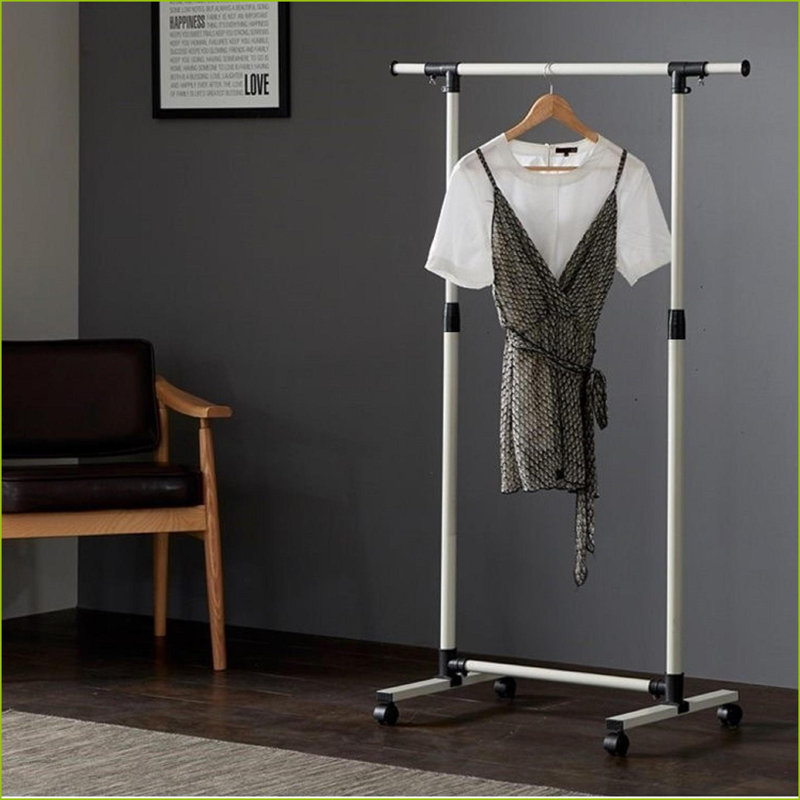 Portant à vêtements roulant avec tablette inférieure, hauteur réglable Longueur, 55 lb | Métal | Portemanteaux