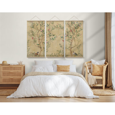 Porte-affiche chinois imprimé sur tissu 3 pièces