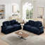 Ensemble de 2 coussins décoratifs modulaires bleus avec accoudoirs évasés, jupes amovibles et mousse haute densité pour le confort-898129515