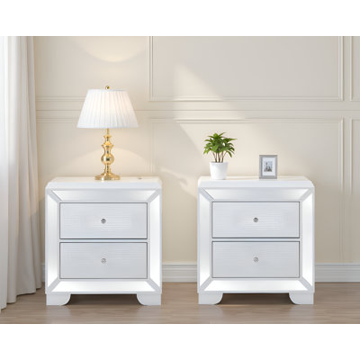 Ensemble de 2 tables de chevet Claudia