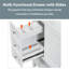 Meuble-lavabo 36 po avec lavabo, armoire et trois tiroirs, bois massif et panneau de fibres à densité moyenne, finition blanche-796414826