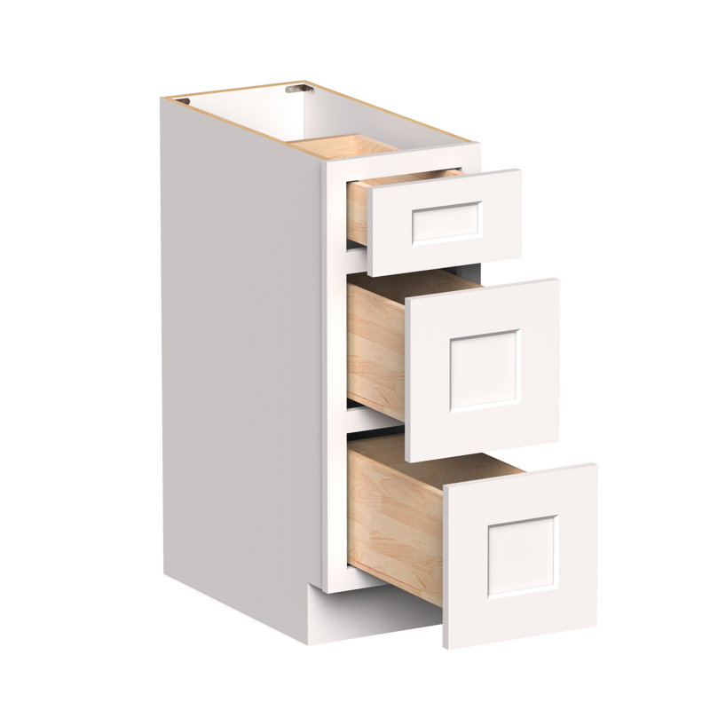 Armoire de cuisine avec 3 tiroirs H 34,5 po x P 24 po de la collection Casainc, Blanc, 12"