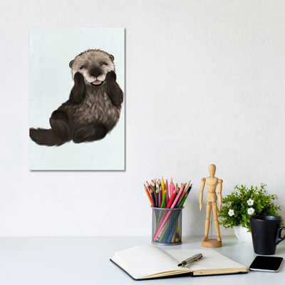 Baby Otter by Katie Bryant - Wrapped Canvas Print