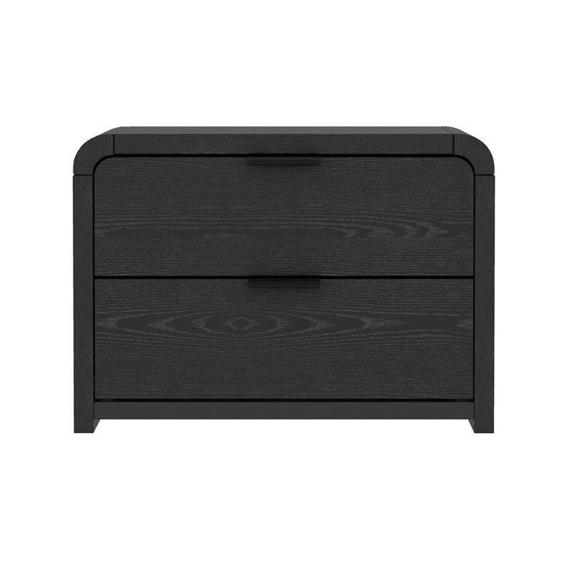 Table de chevet moderne 2 tiroirs Grace, Noir